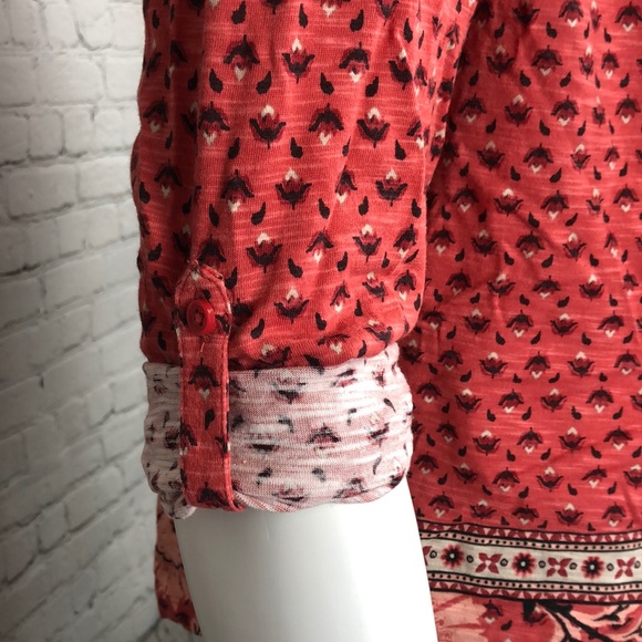 0X 1X Style & Co Pink Floral Splitneck Top Plus Sz - Picture 6 of 7